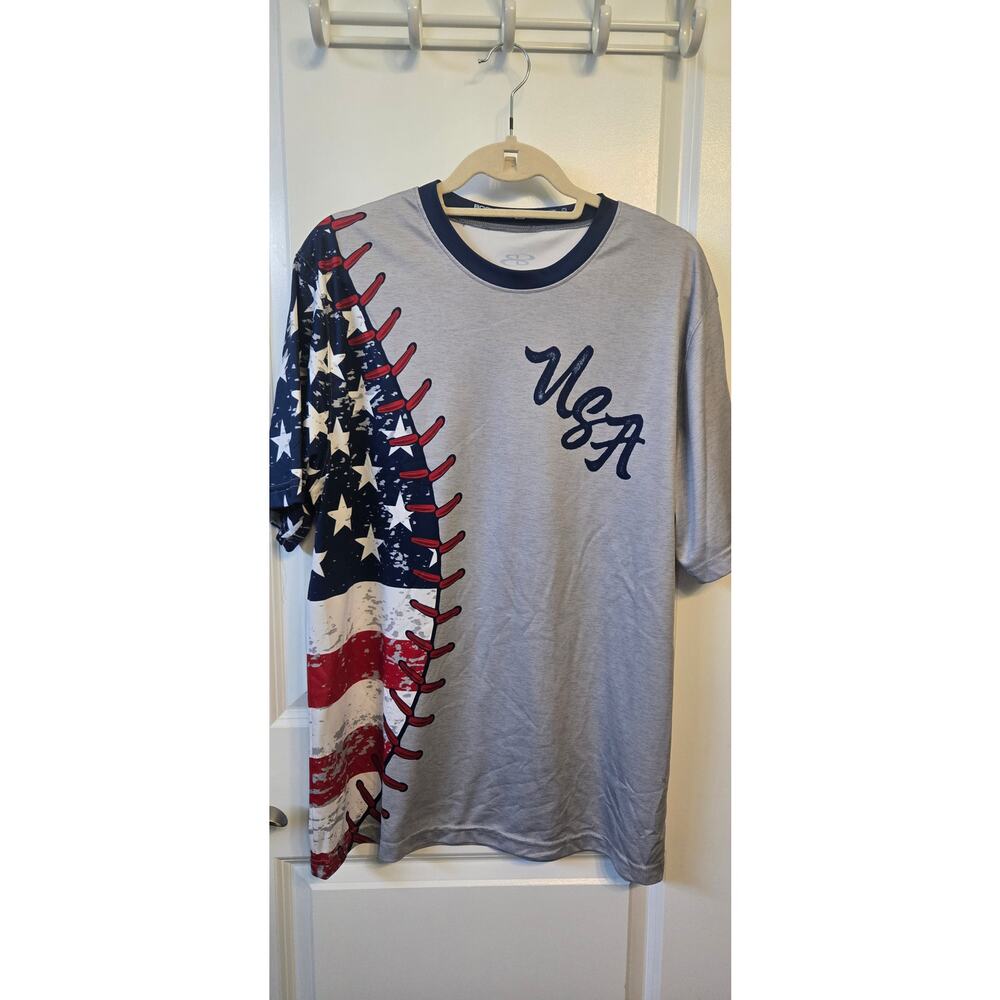 Boombah Men's L quick dry USA baseball softball shirt streetwear